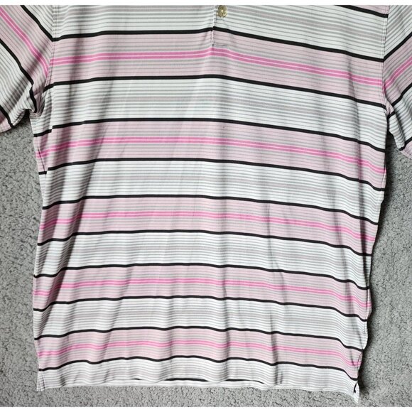 Nike Golf Tour Performance Pink & White Striped Dri-Fit Polo Shirt Size Large - Picture 3 of 15